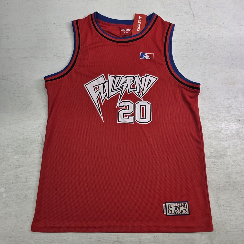 Full Send Classics Red/Blue Basketball Jersey #20 Men's Sz Medium NWT New!‎